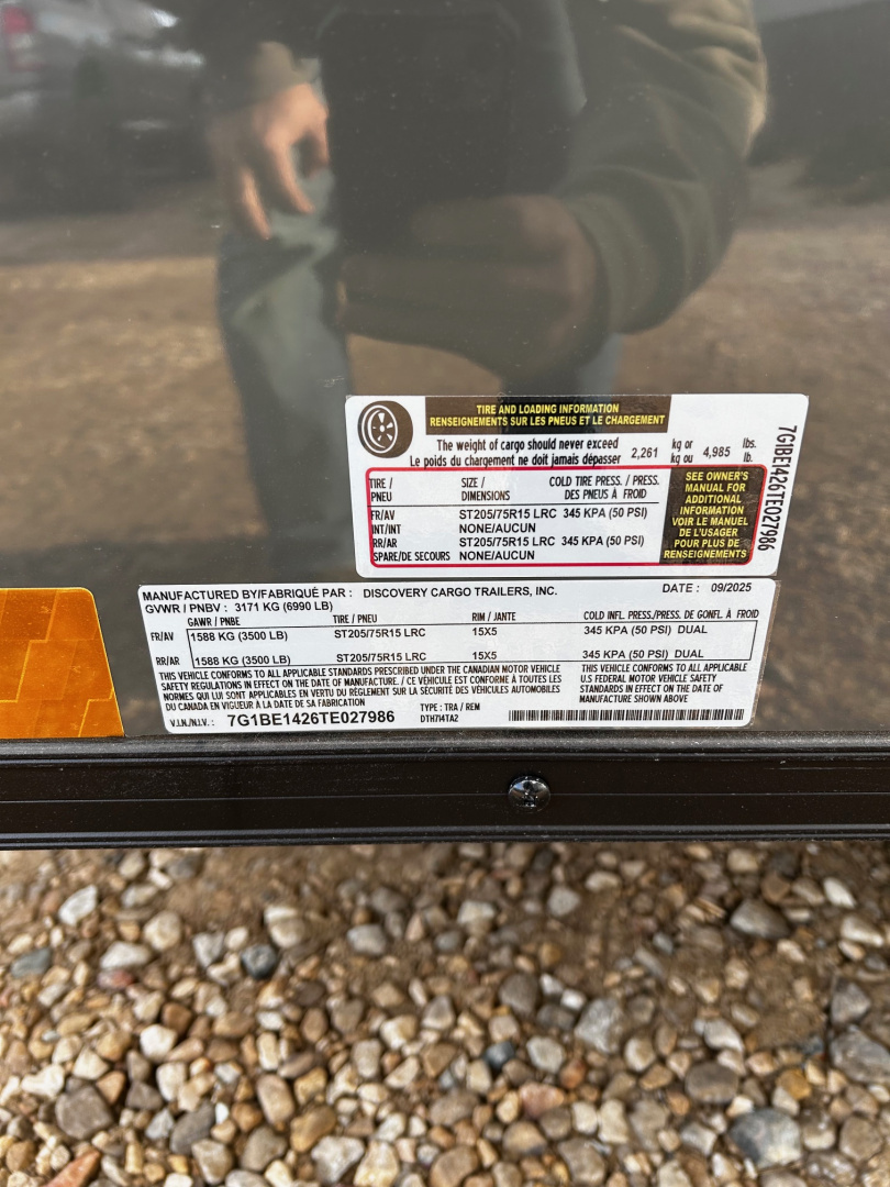 New 2026 Discovery Trailers 7X14 Blackout pack 7' interior ramp door Cargo / Enclosed Trailer
