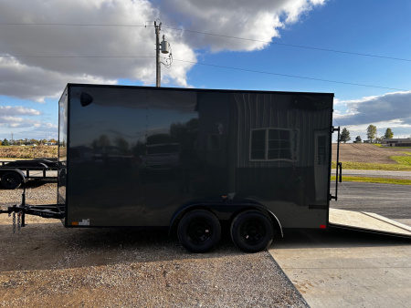New 2026 Discovery Trailers 7X14 Blackout pack 7' interior ramp door Cargo / Enclosed Trailer