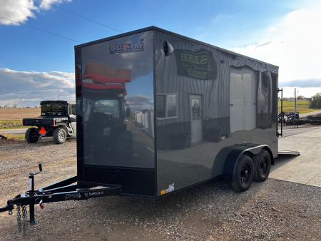 New 2026 Discovery Trailers 7X14 Blackout pack 7' interior ramp door Cargo / Enclosed Trailer