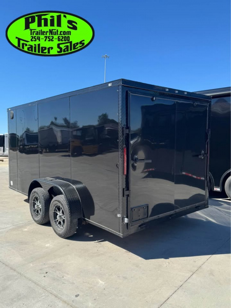 New 2025 7X14 Cargo / Enclosed Trailer ALUMINUM WHEELS & SCREWLESS .080 EXTERIOR