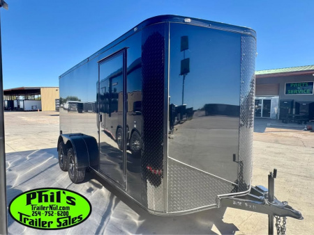 New 2025 7X14 Cargo / Enclosed Trailer ALUMINUM WHEELS & SCREWLESS .080 EXTERIOR