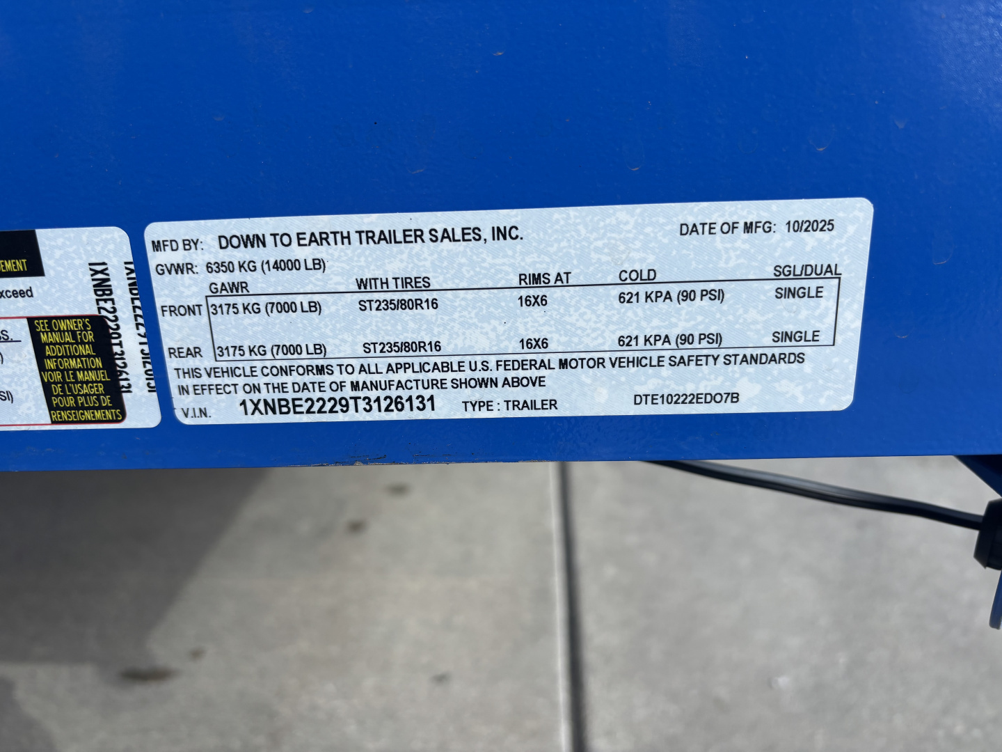 New 2026 Down 2 Earth Trailers 102"X22' Drive Over Equipment Hauler Trailer (Blue) - 14,000# GVWR