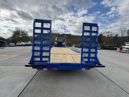 New 2026 Down 2 Earth Trailers 102"X22' Drive Over Equipment Hauler Trailer (Blue) - 14,000# GVWR