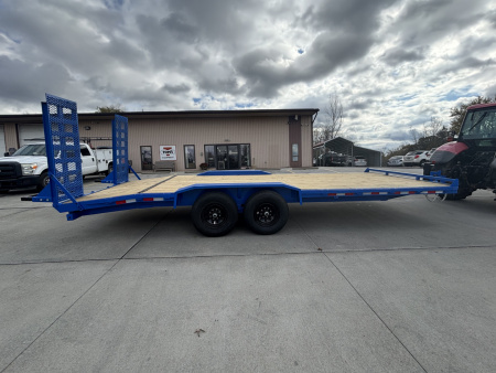 New 2026 Down 2 Earth Trailers 102 X22' Drive Over Equipment Hauler Trailer (Blue) - 14,000# GVWR