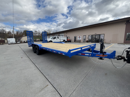 New 2026 Down 2 Earth Trailers 102"X22' Drive Over Equipment Hauler Trailer (Blue) - 14,000# GVWR