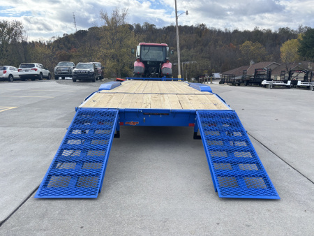 New 2026 Down 2 Earth Trailers 102"X22' Drive Over Equipment Hauler Trailer (Blue) - 14,000# GVWR