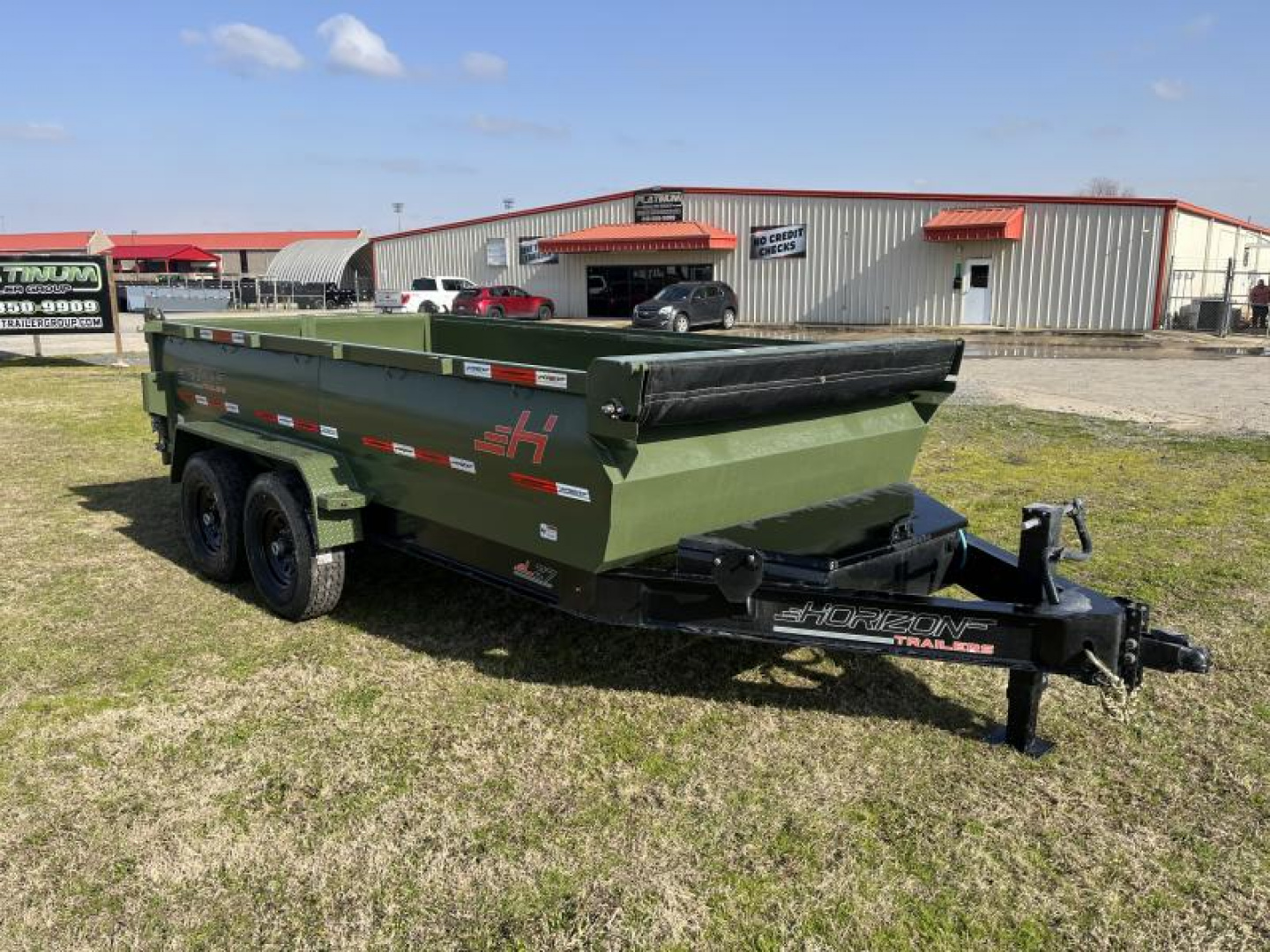 New 2025 Horizon Trailers 83X14 LZ7 30'' SIDE WALLS, 7K AXLES, 14 PLYTIRES, TARP, RAMPS, SPREAD GATE Dump Trailer