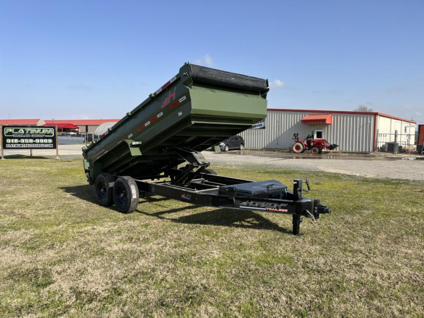 New 2025 Horizon Trailers 83X14 LZ7 30'' SIDE WALLS, 7K AXLES, 14 PLYTIRES, TARP, RAMPS, SPREAD GATE Dump Trailer