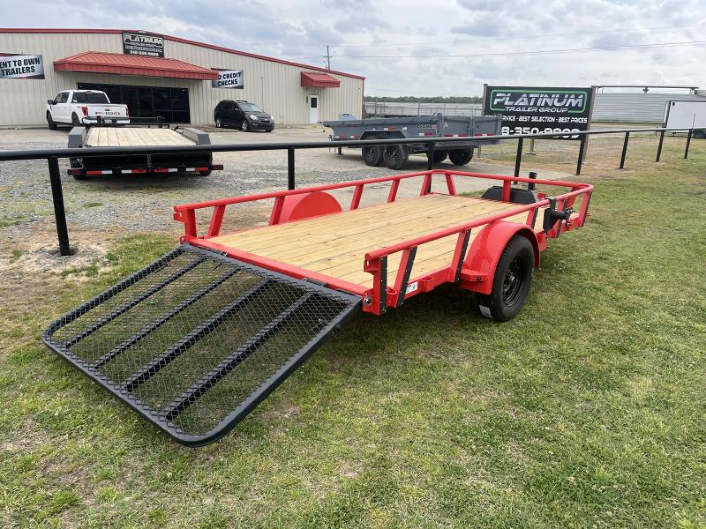 New 2025 RawMaxx 77X12 4' FOLDING GATE 2990K GVWR W/TOOLBOX Utility Trailer