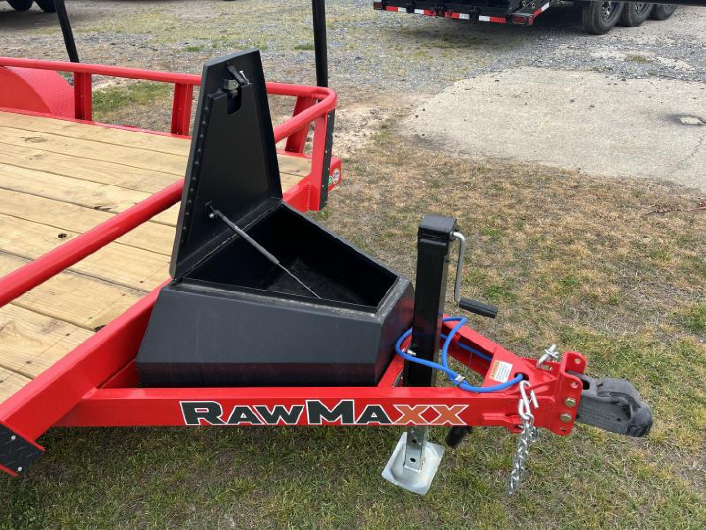 New 2025 RawMaxx 77X12 4' FOLDING GATE 2990K GVWR W/TOOLBOX Utility Trailer