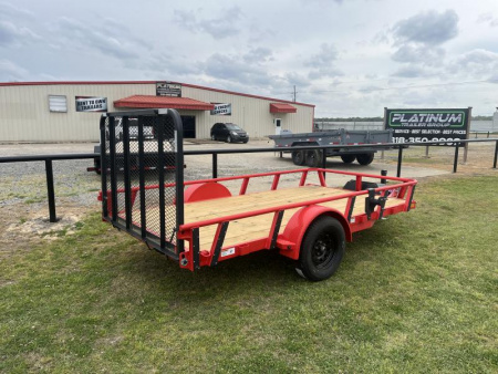 New 2025 RawMaxx 77X12 4' FOLDING GATE 2990K GVWR W/TOOLBOX Utility Trailer