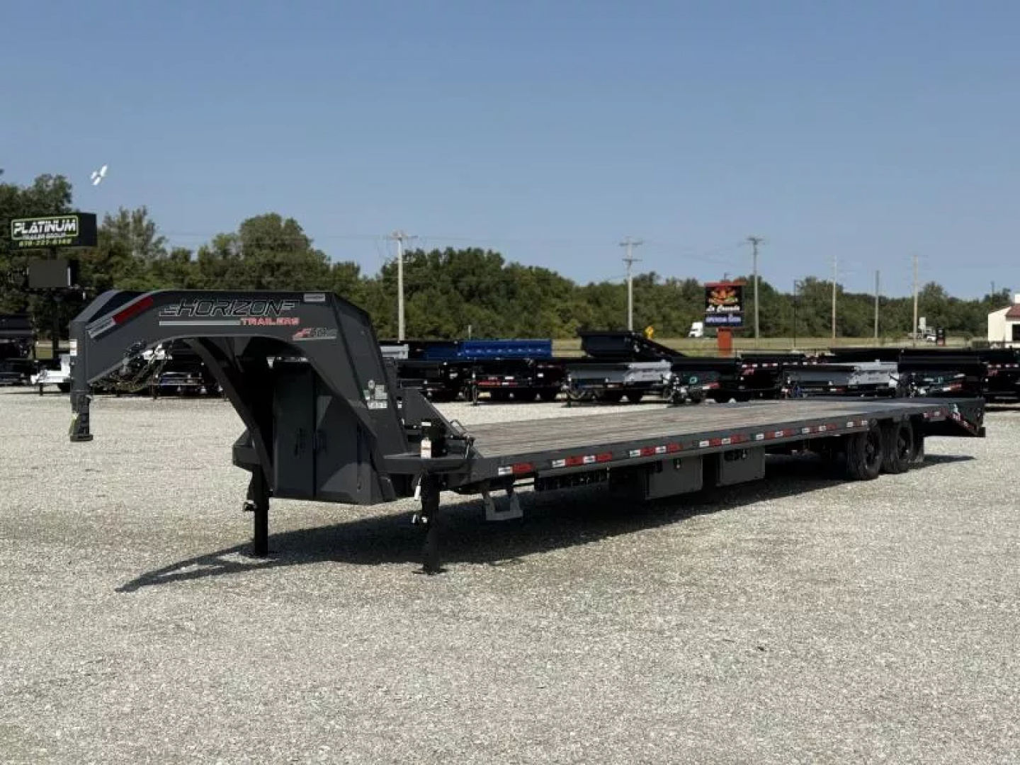 New 2025 Horizon Trailers FHZSS 102X40 GOOSENECK HOTSHOT SUPER SINGLE 10K W/SLIDE RATCHETS 25,000 GVWR Flatbed Trailer