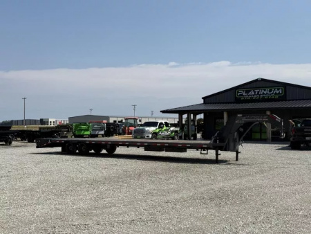 New 2025 Horizon Trailers FHZSS 102X40 GOOSENECK HOTSHOT SUPER SINGLE 10K W/SLIDE RATCHETS 25,000 GVWR Flatbed Trailer