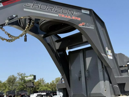 New 2025 Horizon Trailers FHZSS 102X40 GOOSENECK HOTSHOT SUPER SINGLE 10K W/SLIDE RATCHETS 25,000 GVWR Flatbed Trailer