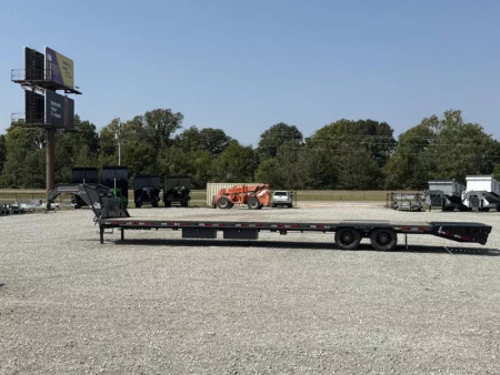 New 2025 Horizon Trailers FHZSS 102X40 GOOSENECK HOTSHOT SUPER SINGLE 10K W/SLIDE RATCHETS 25,000 GVWR Flatbed Trailer