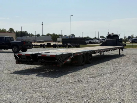 New 2025 Horizon Trailers FHZSS 102X40 GOOSENECK HOTSHOT SUPER SINGLE 10K W/SLIDE RATCHETS 25,000 GVWR Flatbed Trailer