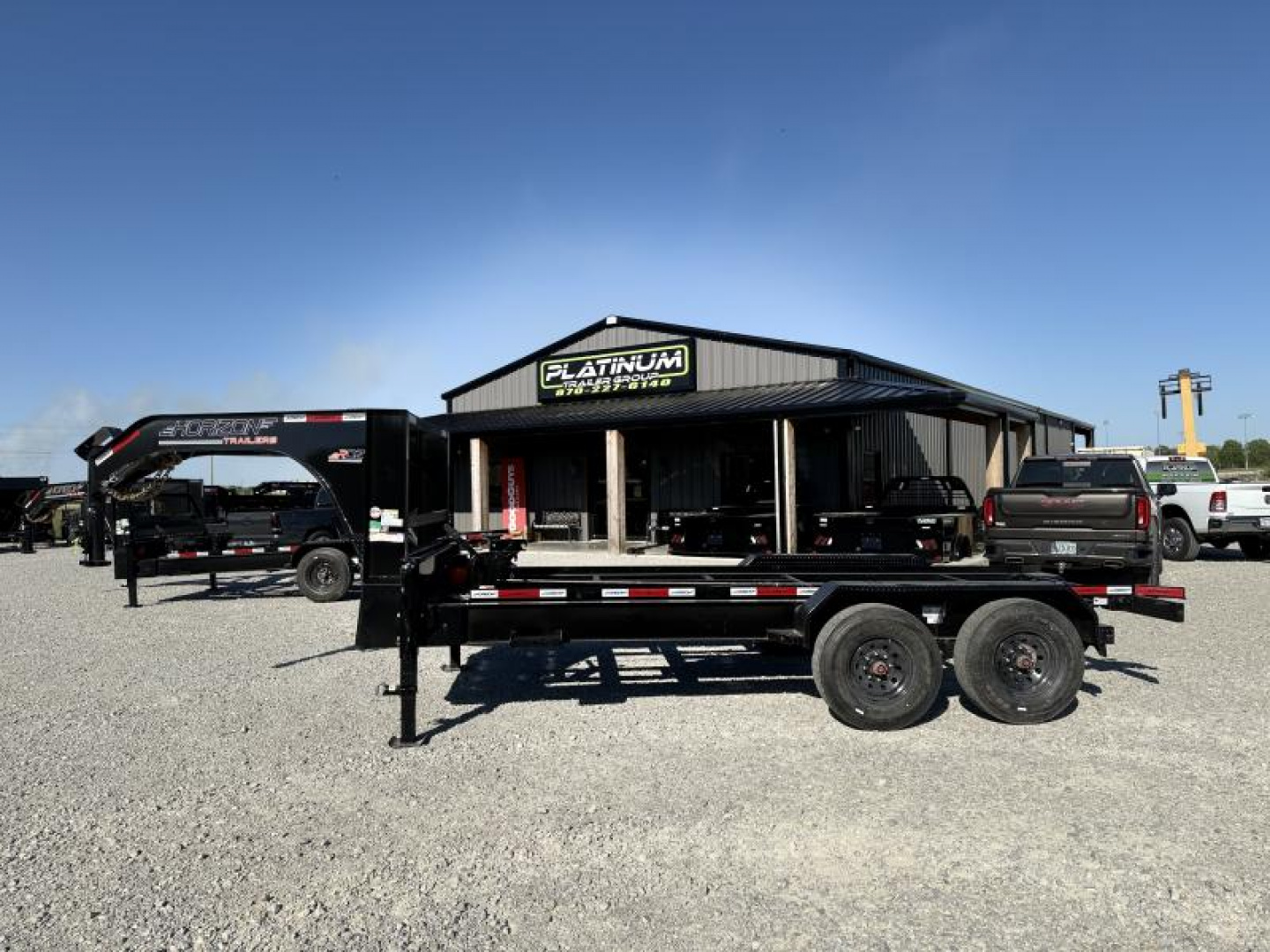New 2025 Horizon Trailers RDZ 102x16 8K TANDEM AXLE GOOSENECK ROLL OFF TRAILER 17.9K GVWR