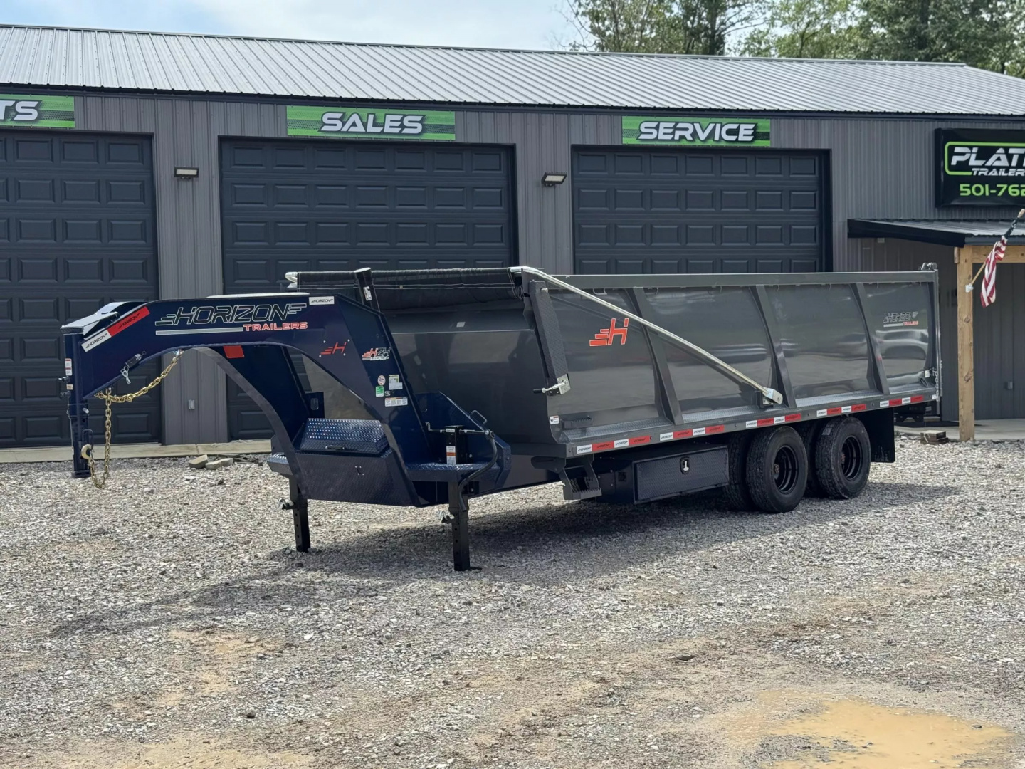 New 2025 Horizon Trailers 96X20 HZH GOOSENECK TELESCOPIC 14 PLY W/FLIP OVER TARP 25900 GVWR Dump Trailer