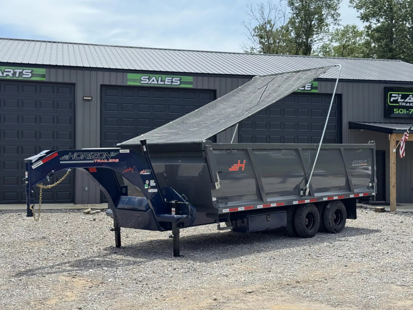New 2025 Horizon Trailers 96X20 HZH GOOSENECK TELESCOPIC 14 PLY W/FLIP OVER TARP 25900 GVWR Dump Trailer