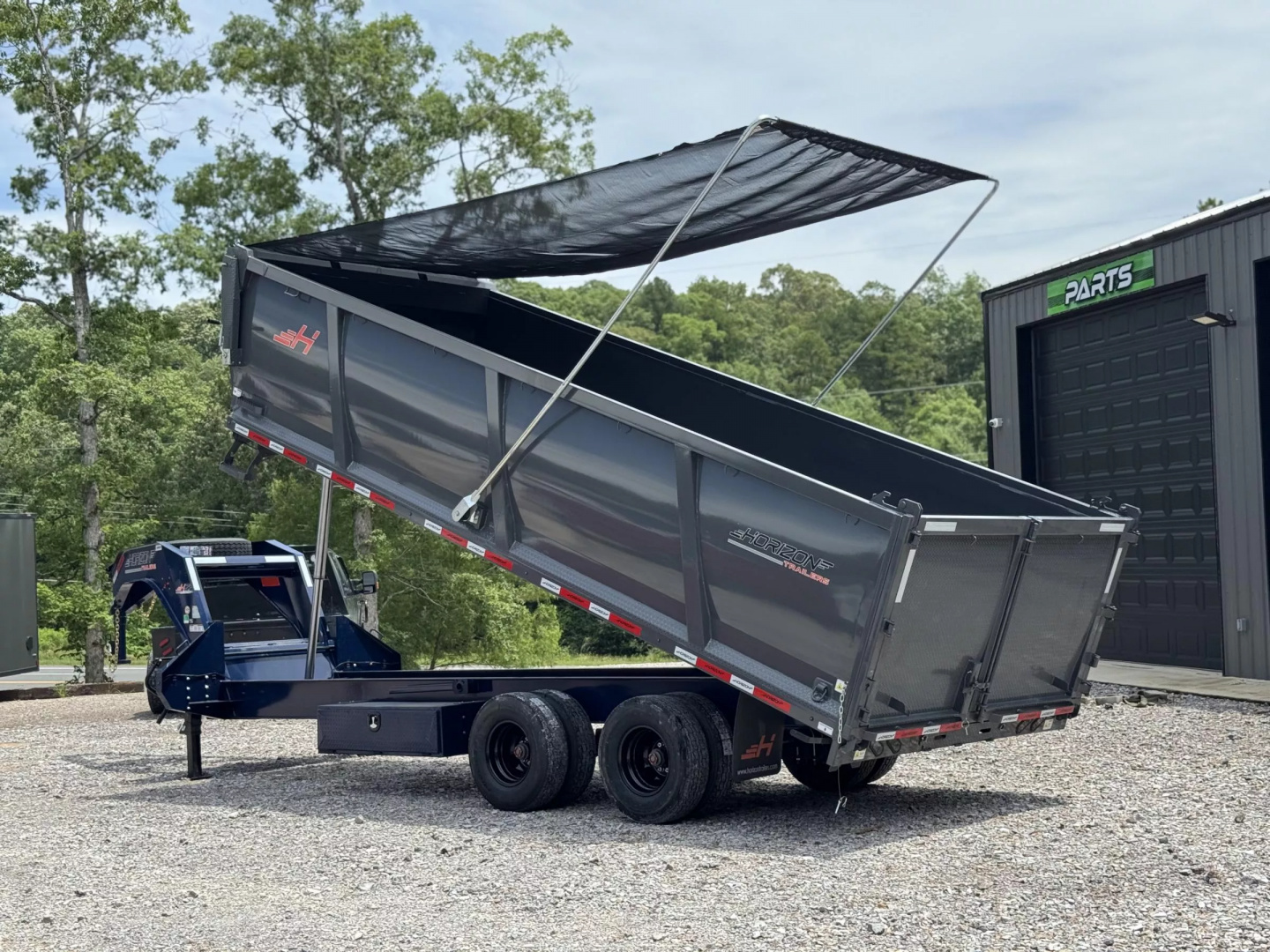 New 2025 Horizon Trailers 96X20 HZH GOOSENECK TELESCOPIC 14 PLY W/FLIP OVER TARP 25900 GVWR Dump Trailer