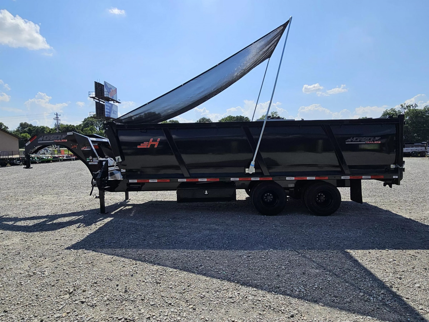 New 2025 Horizon Trailers HZH 96X20 GOOSENECK TELESCOPIC 14 PLY W/FLIP OVER TARP 25900 GVWR Dump Trailer