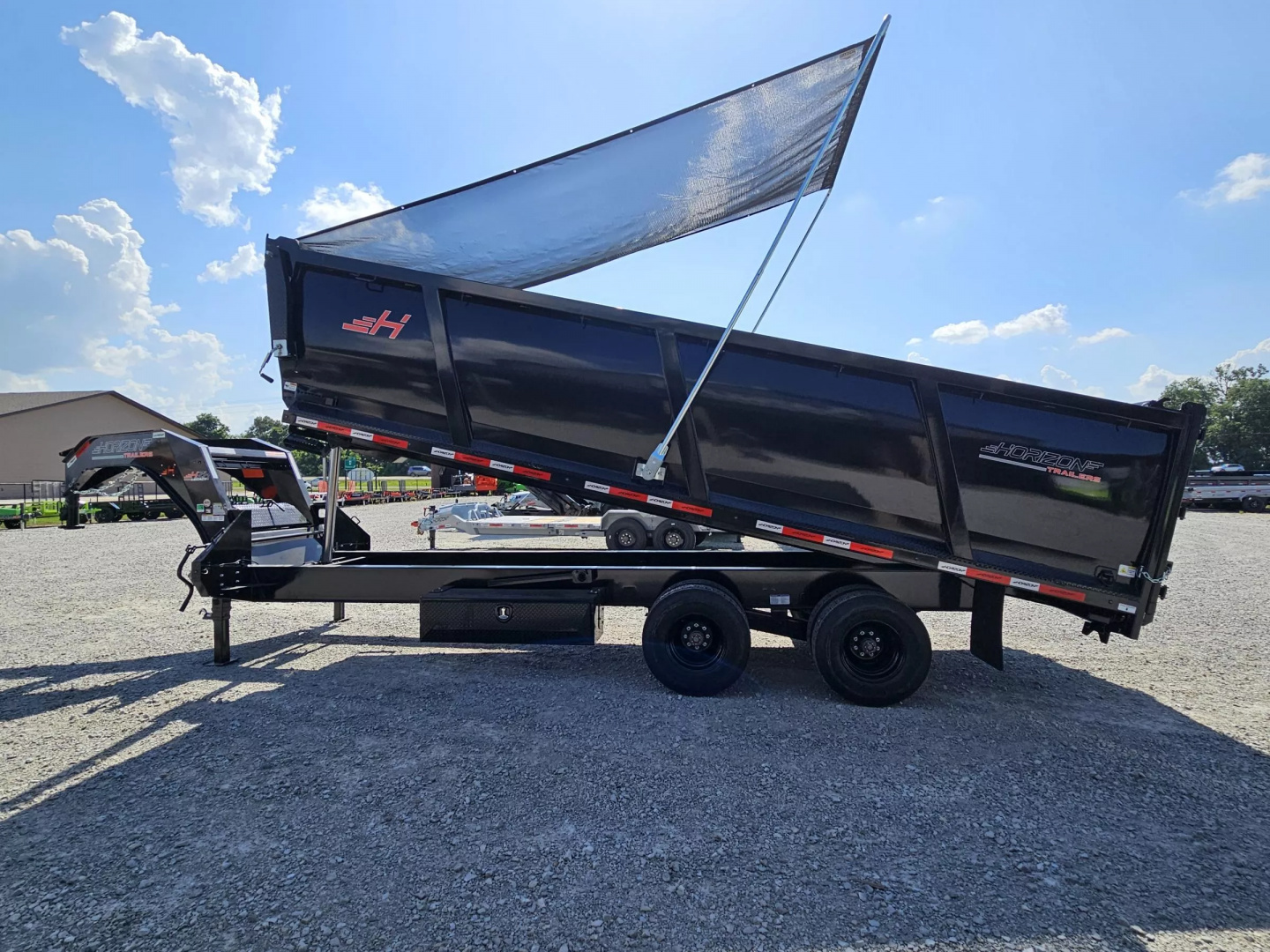 New 2025 Horizon Trailers HZH 96X20 GOOSENECK TELESCOPIC 14 PLY W/FLIP OVER TARP 25900 GVWR Dump Trailer