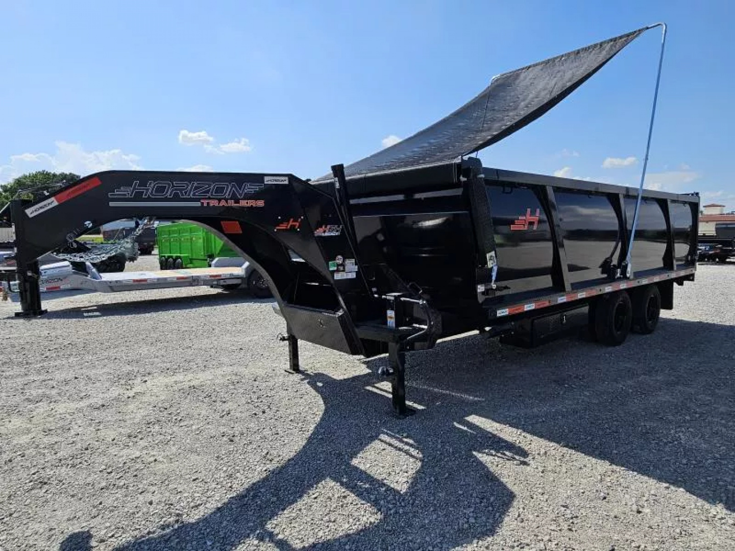 New 2025 Horizon Trailers HZH 96X20 GOOSENECK TELESCOPIC 14 PLY W/FLIP OVER TARP 25900 GVWR Dump Trailer