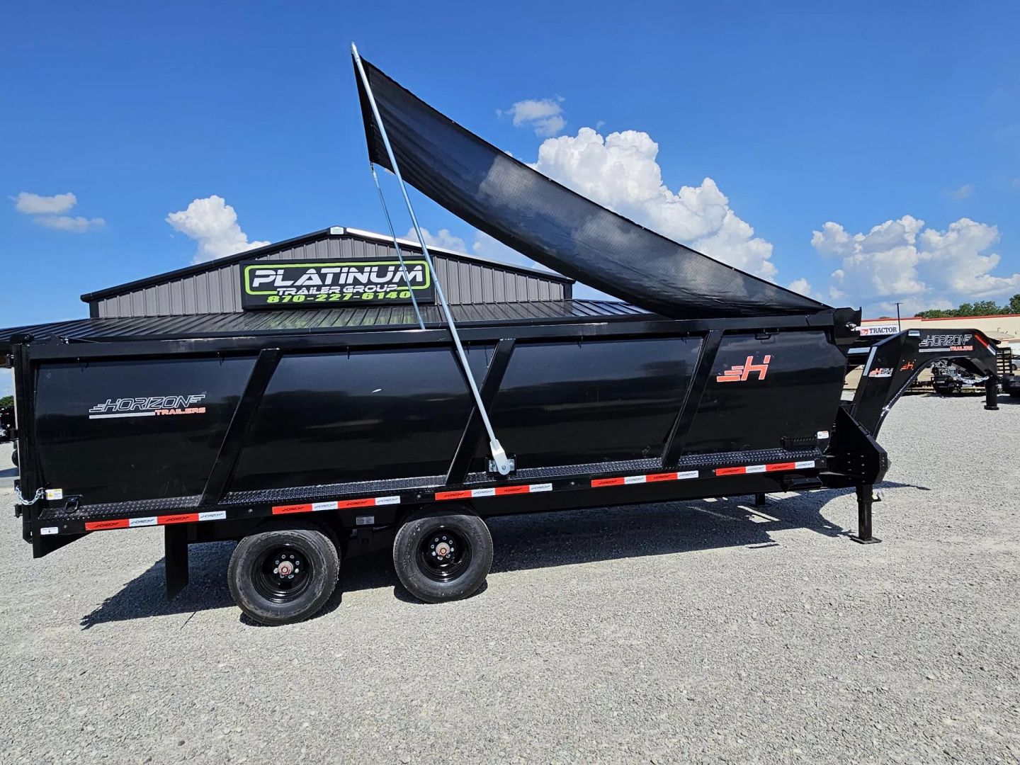 New 2025 Horizon Trailers HZH 96X20 GOOSENECK TELESCOPIC 14 PLY W/FLIP OVER TARP 25900 GVWR Dump Trailer