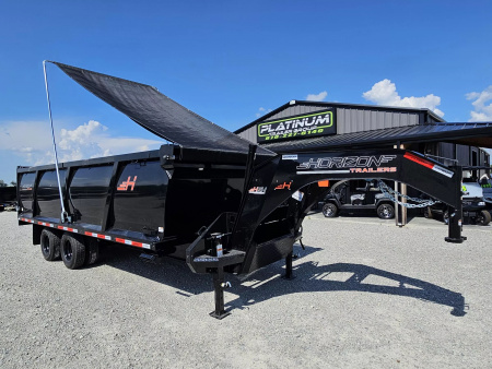 New 2025 Horizon Trailers HZH 96X20 GOOSENECK TELESCOPIC 14 PLY W/FLIP OVER TARP 25900 GVWR Dump Trailer