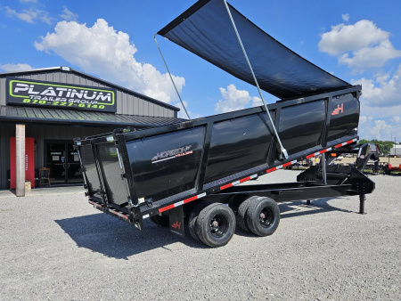 New 2025 Horizon Trailers HZH 96X20 GOOSENECK TELESCOPIC 14 PLY W/FLIP OVER TARP 25900 GVWR Dump Trailer