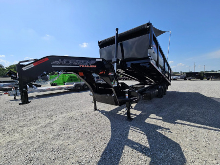 New 2025 Horizon Trailers HZH 96X20 GOOSENECK TELESCOPIC 14 PLY W/FLIP OVER TARP 25900 GVWR Dump Trailer