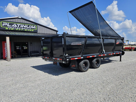 New 2025 Horizon Trailers HZH 96X20 GOOSENECK TELESCOPIC 14 PLY W/FLIP OVER TARP 25900 GVWR Dump Trailer