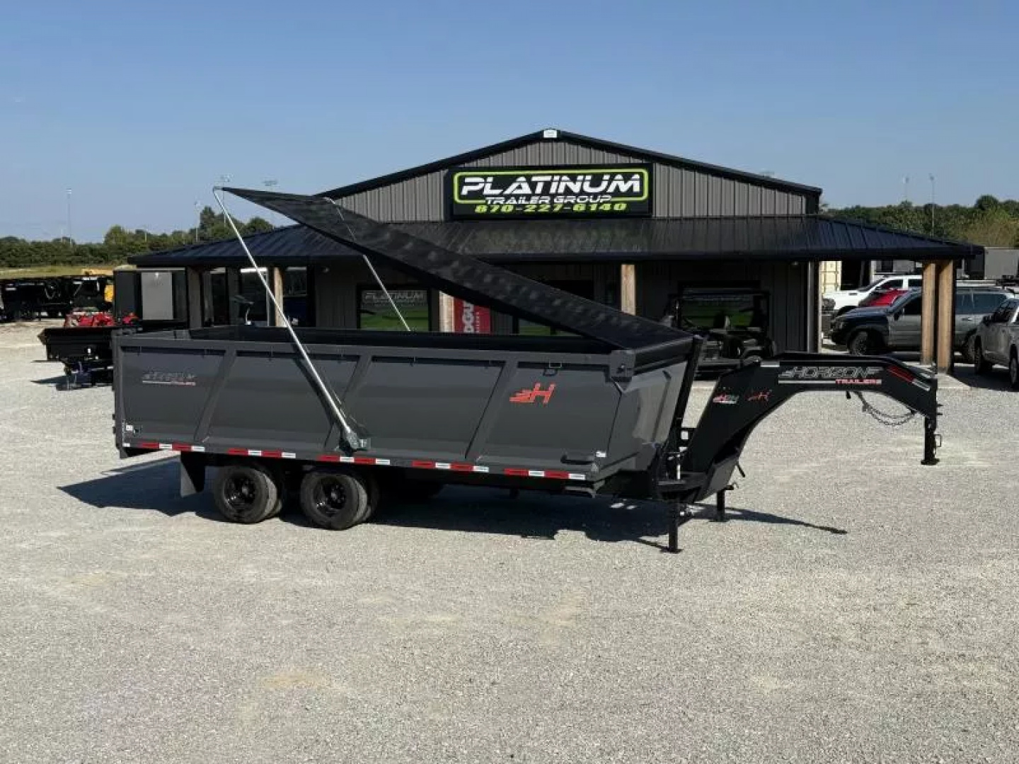 New 2025 Horizon Trailers 96X20 HZH GOOSENECK TELESCOPIC 14 PLY W/FLIP OVER TARP 25900 GVWR Dump Trailer