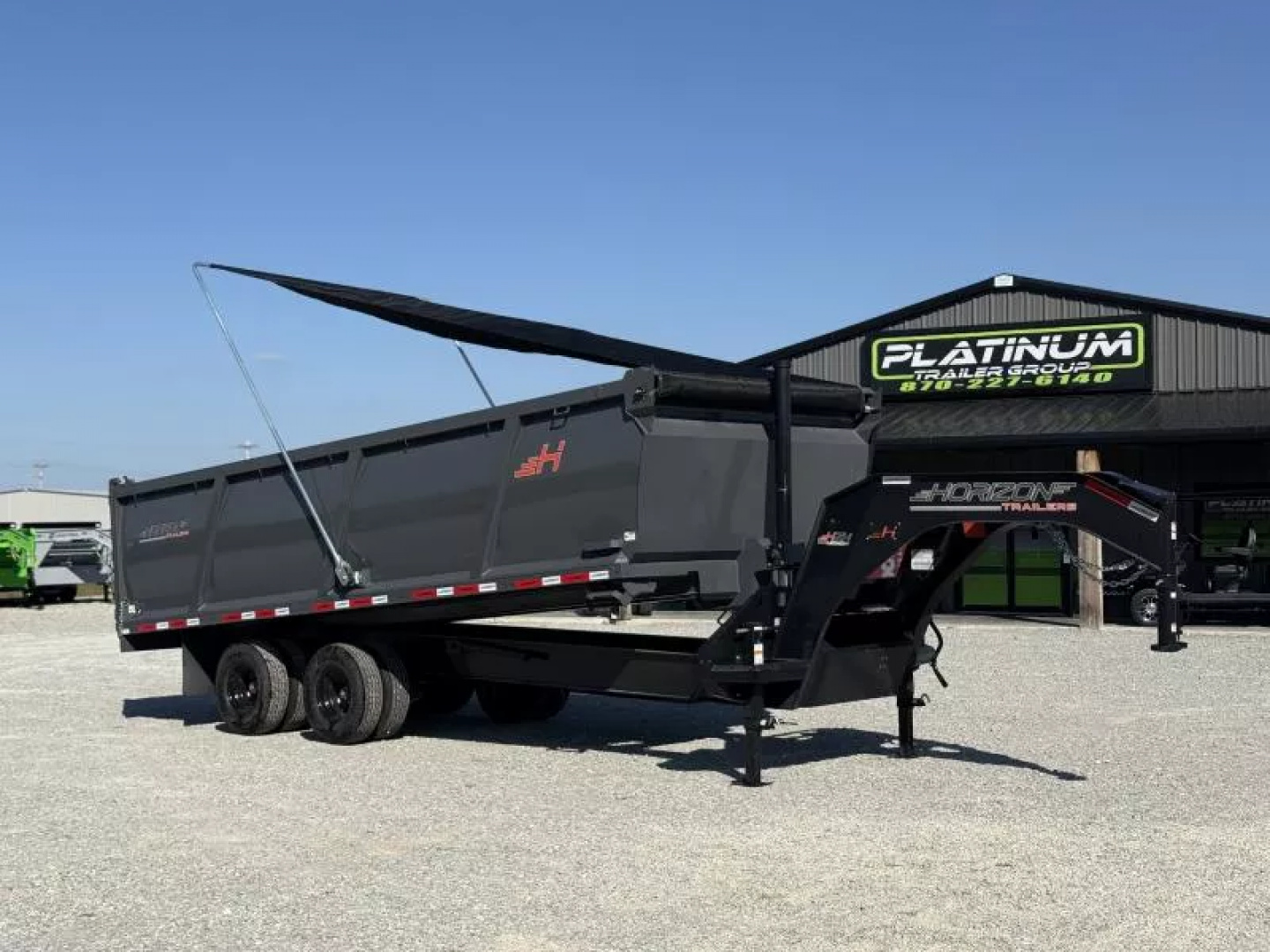 New 2025 Horizon Trailers 96X20 HZH GOOSENECK TELESCOPIC 14 PLY W/FLIP OVER TARP 25900 GVWR Dump Trailer