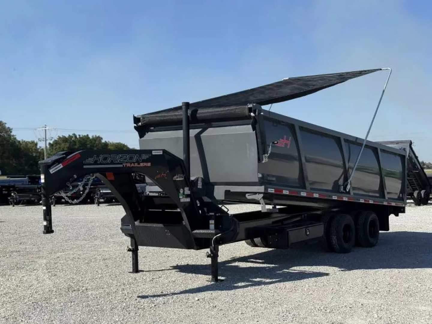 New 2025 Horizon Trailers 96X20 HZH GOOSENECK TELESCOPIC 14 PLY W/FLIP OVER TARP 25900 GVWR Dump Trailer