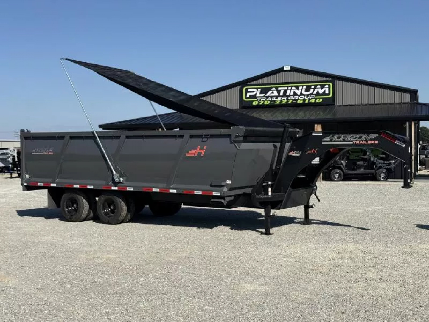 New 2025 Horizon Trailers 96X20 HZH GOOSENECK TELESCOPIC 14 PLY W/FLIP OVER TARP 25900 GVWR Dump Trailer