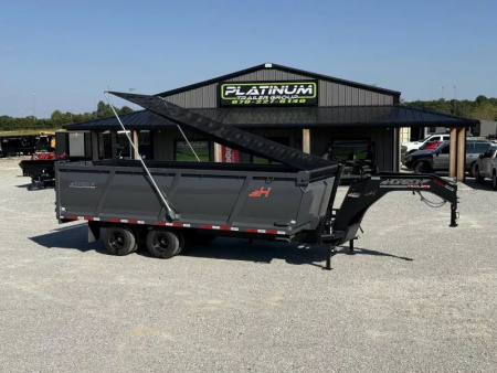 New 2025 Horizon Trailers 96X20 HZH GOOSENECK TELESCOPIC 14 PLY W/FLIP OVER TARP 25900 GVWR Dump Trailer