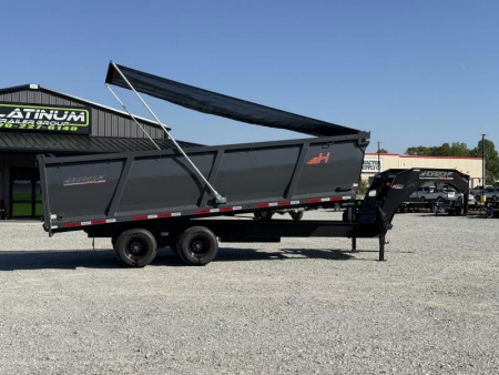New 2025 Horizon Trailers 96X20 HZH GOOSENECK TELESCOPIC 14 PLY W/FLIP OVER TARP 25900 GVWR Dump Trailer