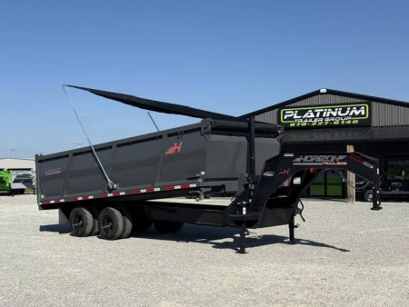New 2025 Horizon Trailers 96X20 HZH GOOSENECK TELESCOPIC 14 PLY W/FLIP OVER TARP 25900 GVWR Dump Trailer