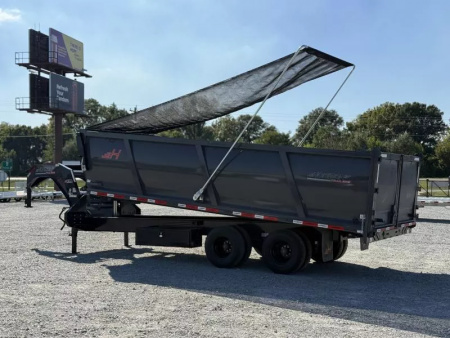 New 2025 Horizon Trailers 96X20 HZH GOOSENECK TELESCOPIC 14 PLY W/FLIP OVER TARP 25900 GVWR Dump Trailer