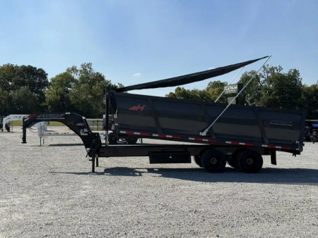 New 2025 Horizon Trailers 96X20 HZH GOOSENECK TELESCOPIC 14 PLY W/FLIP OVER TARP 25900 GVWR Dump Trailer