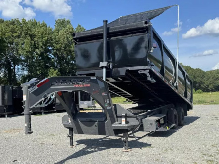 New 2025 Horizon Trailers HZH 96X20 GOOSENECK TELESCOPIC 14 PLY W/FLIP OVER TARP 25000 GVWR Dump Trailer