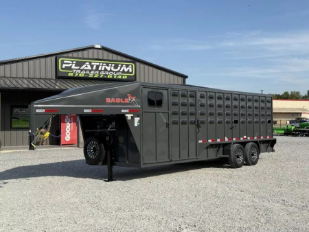New 2026 Eagle X Trailers 80X24 LIVESTOCK WITH TACK ROOM, SADDLE RACK, AND HYDRAULIC JACK 14K GVWR Stock / Stock Combo Trailer