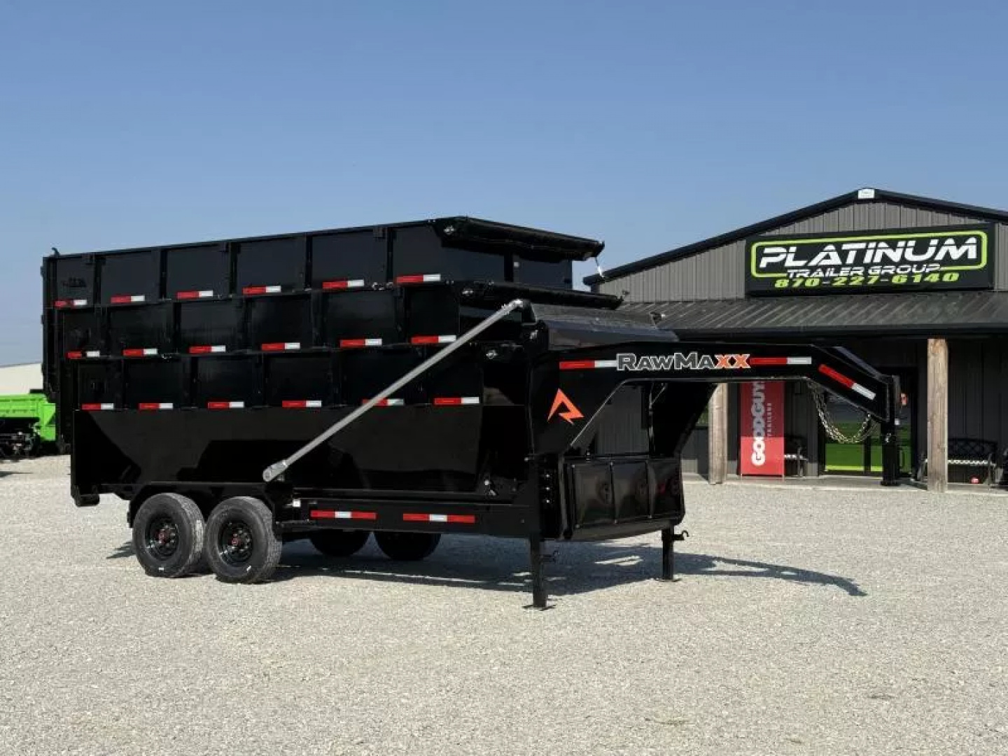 New 2026 RawMaxx RDX GOOSENECK W/FLIP OVER TARP 16K GVWR ROLL OFF TRAILER ONLY