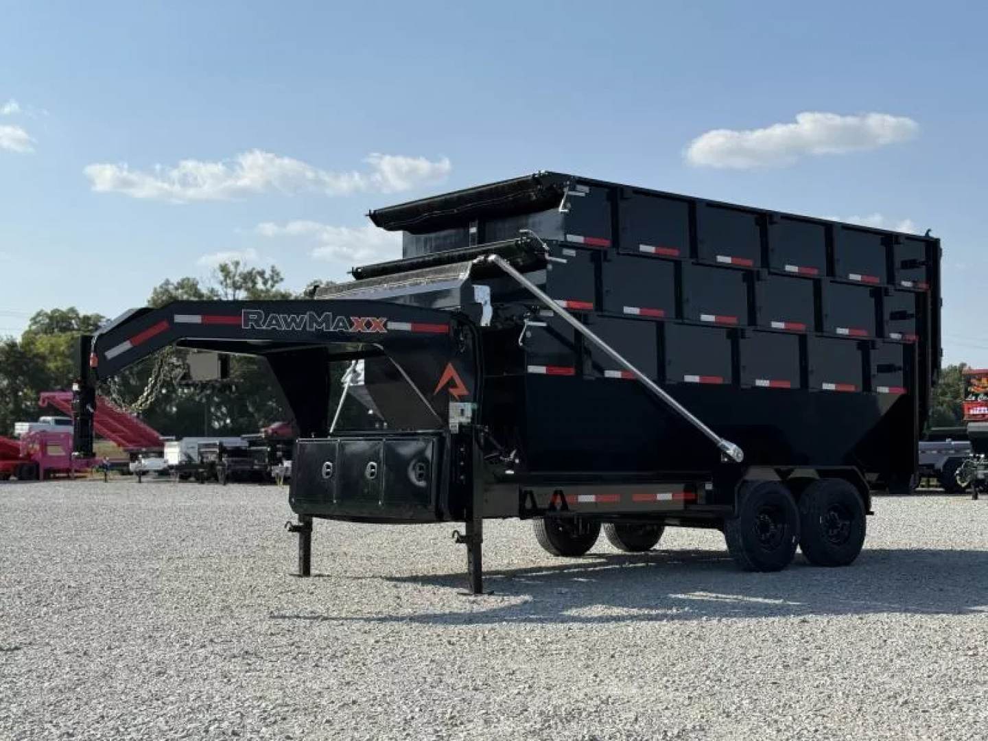 New 2026 RawMaxx RDX GOOSENECK W/FLIP OVER TARP 16K GVWR ROLL OFF TRAILER ONLY