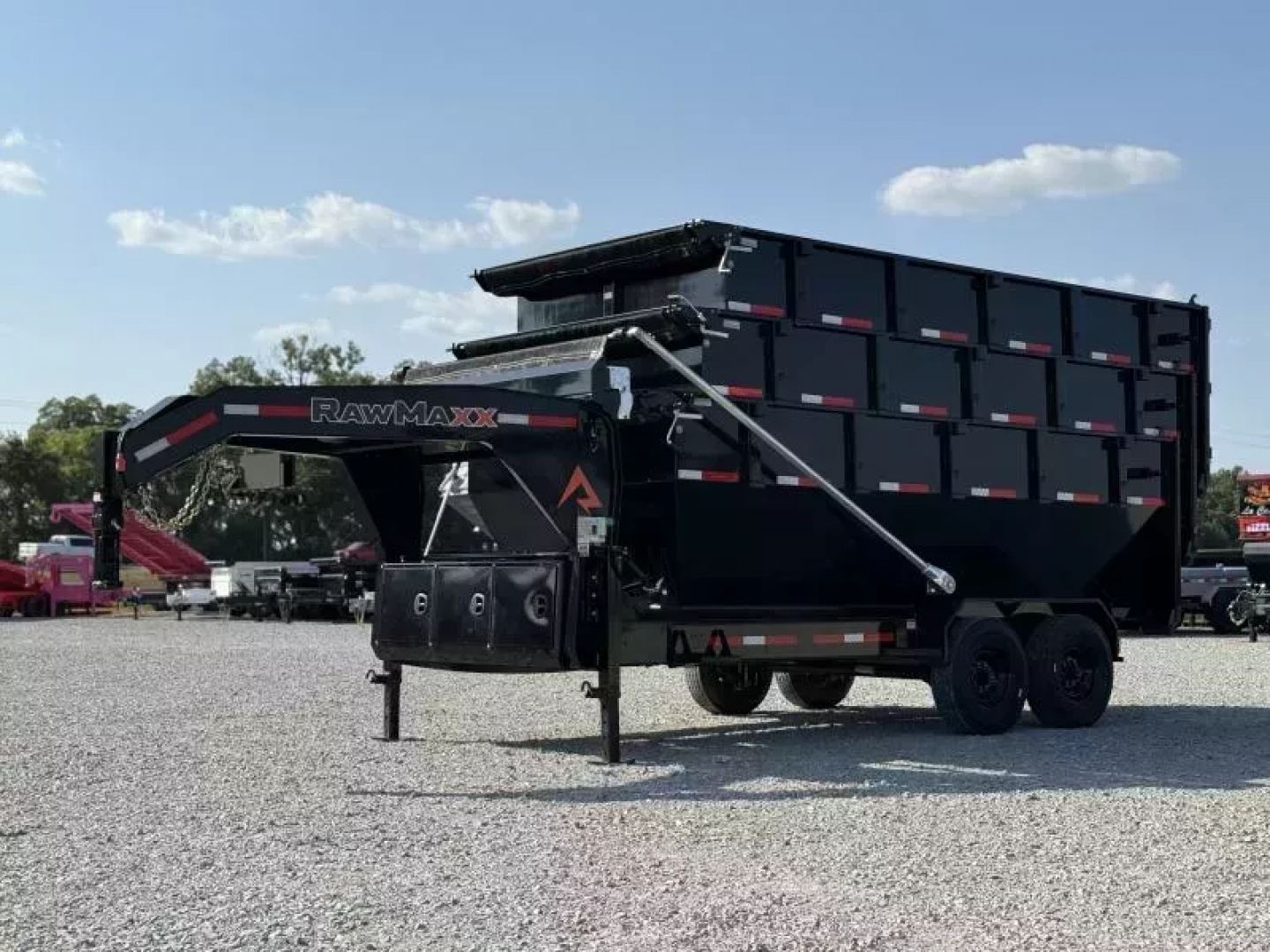 New 2026 RawMaxx RDX GOOSENECK W/FLIP OVER TARP 16K GVWR ROLL OFF TRAILER ONLY