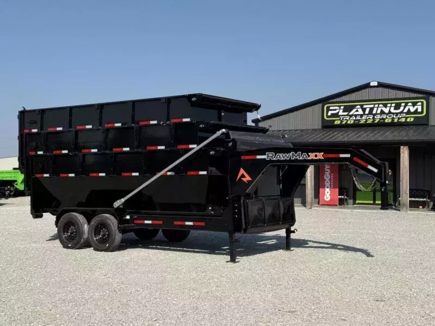 New 2026 RawMaxx RDX GOOSENECK W/FLIP OVER TARP 16K GVWR ROLL OFF TRAILER ONLY