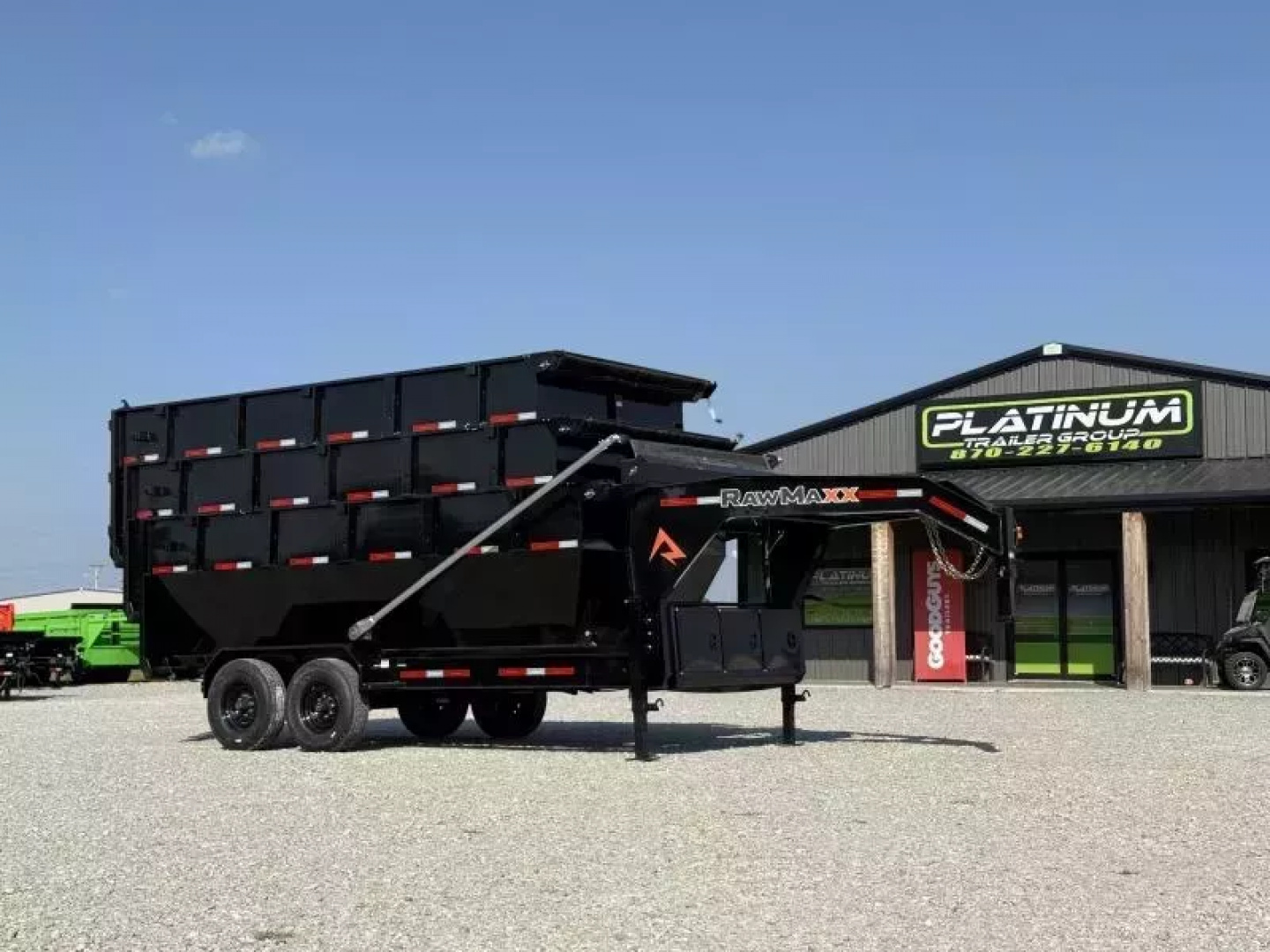 New 2026 RawMaxx RDX GOOSENECK W/FLIP OVER TARP 16K GVWR ROLL OFF TRAILER ONLY