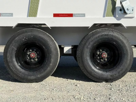 New 2026 RawMaxx HDX 102X20X44 GOOSENECK HIGH SIDE W/14 PLYS, HYDRAULIC JACKS, AND FLIP OVER TARP 24K GVWR Dump Trailer