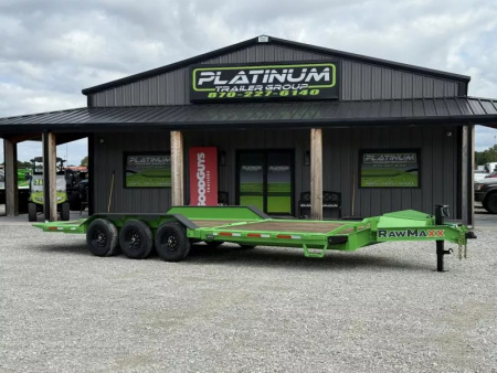 New 2026 RawMaxx G3X 102X26 BUMPER PULL GRAVITY TILT TRAILER RHINO LINED FENDERS 21K GVWR Tilt Trailer